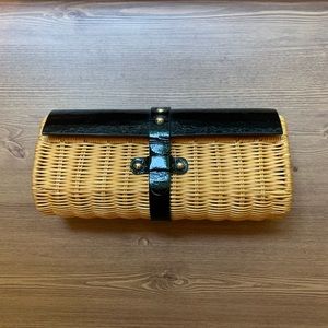 JCrew straw clutch- gently used, good condition